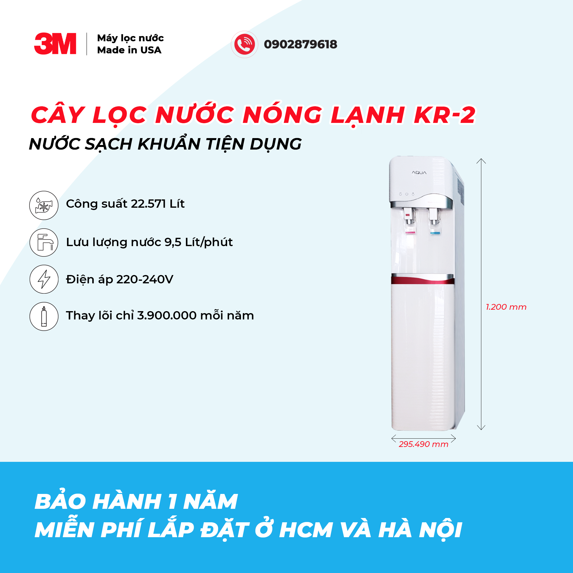CÂY LỌC NƯỚC NÓNG LẠNH KR-2
